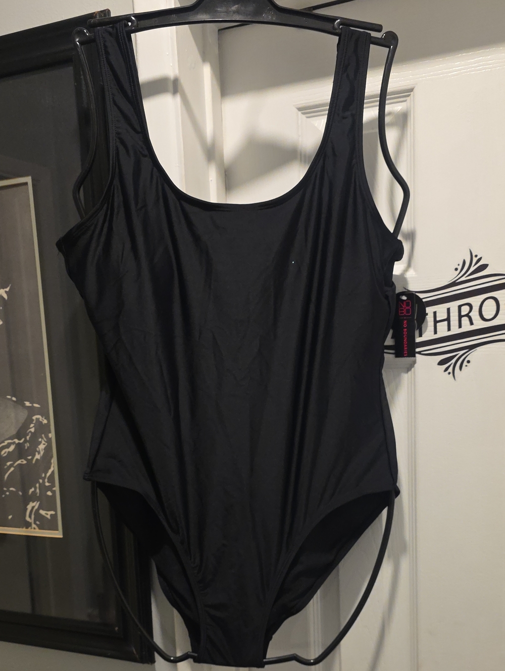 No Boundaries Black One-Piece Swimsuit - Scoop Neck